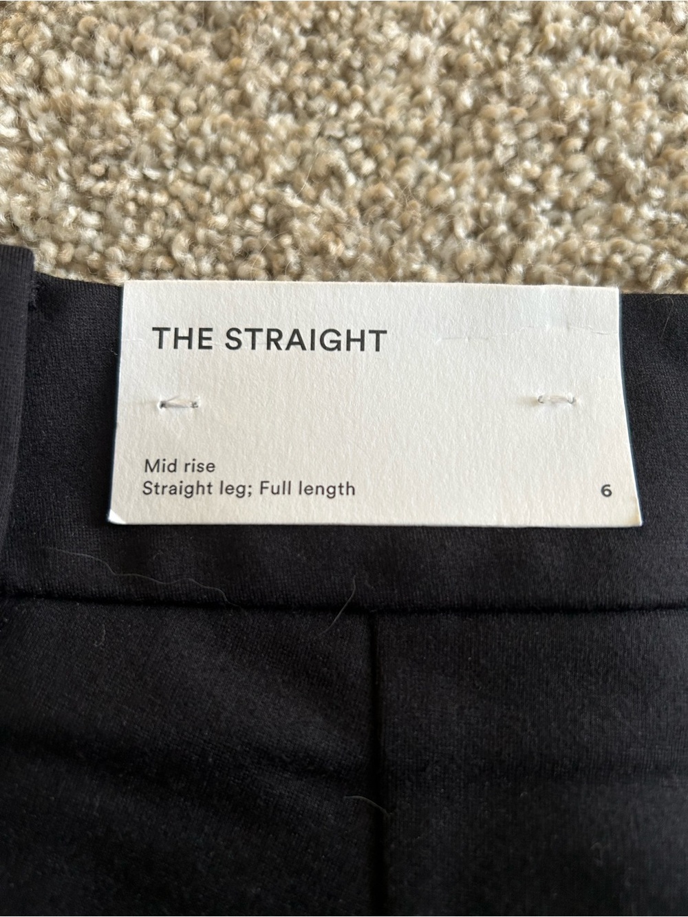 The Straight Black Mid Rise Straight Leg Pants